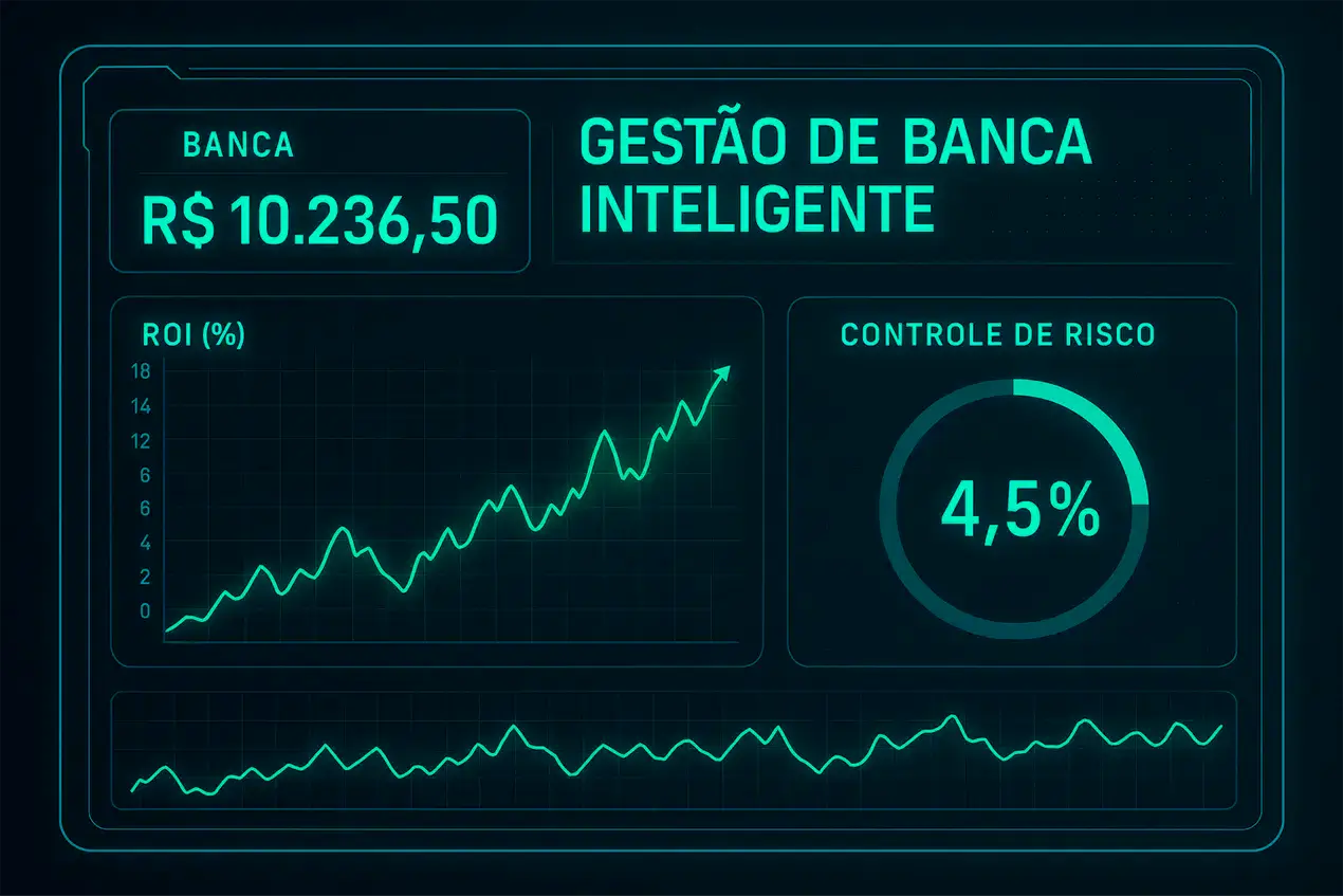 Ilustração de gestão de banca com conceito de controle financeiro para apostas
